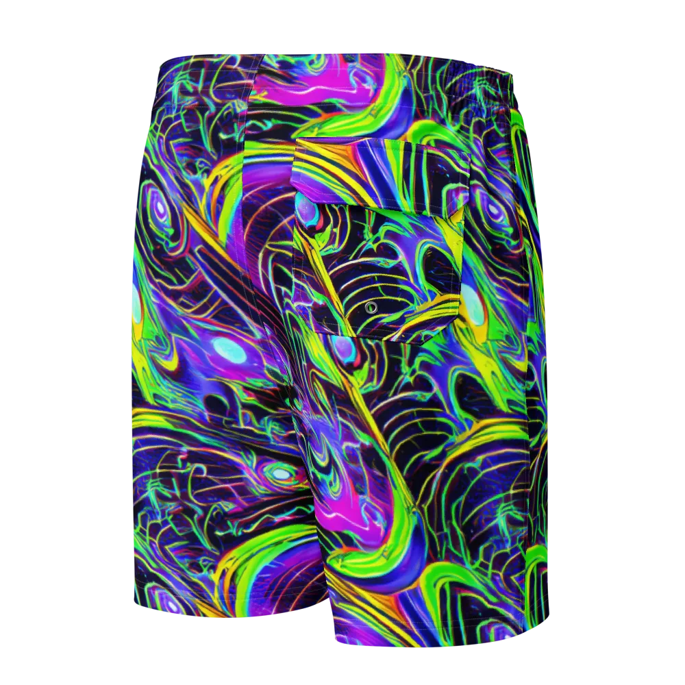 Circuit Bloom on Men's Board Shorts — Back