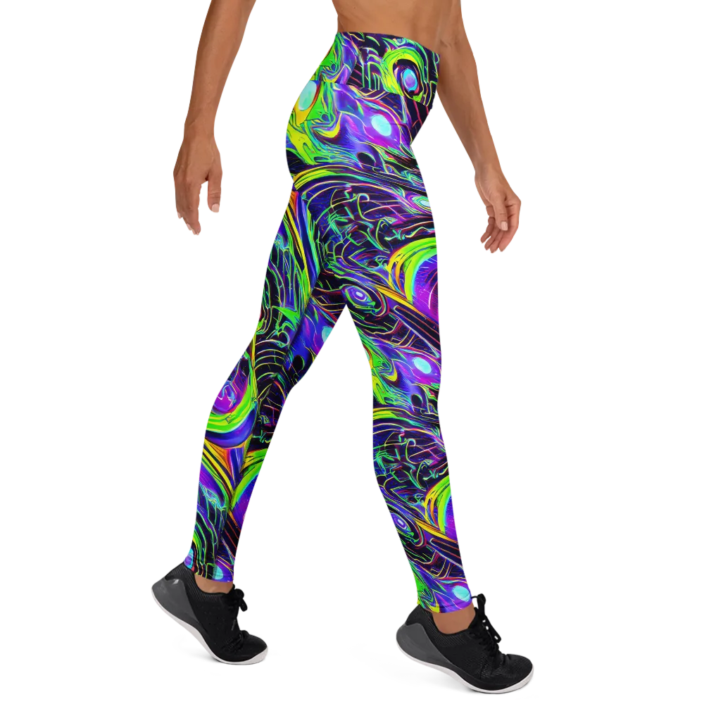 Circuit Bloom on Yoga Leggings — Right