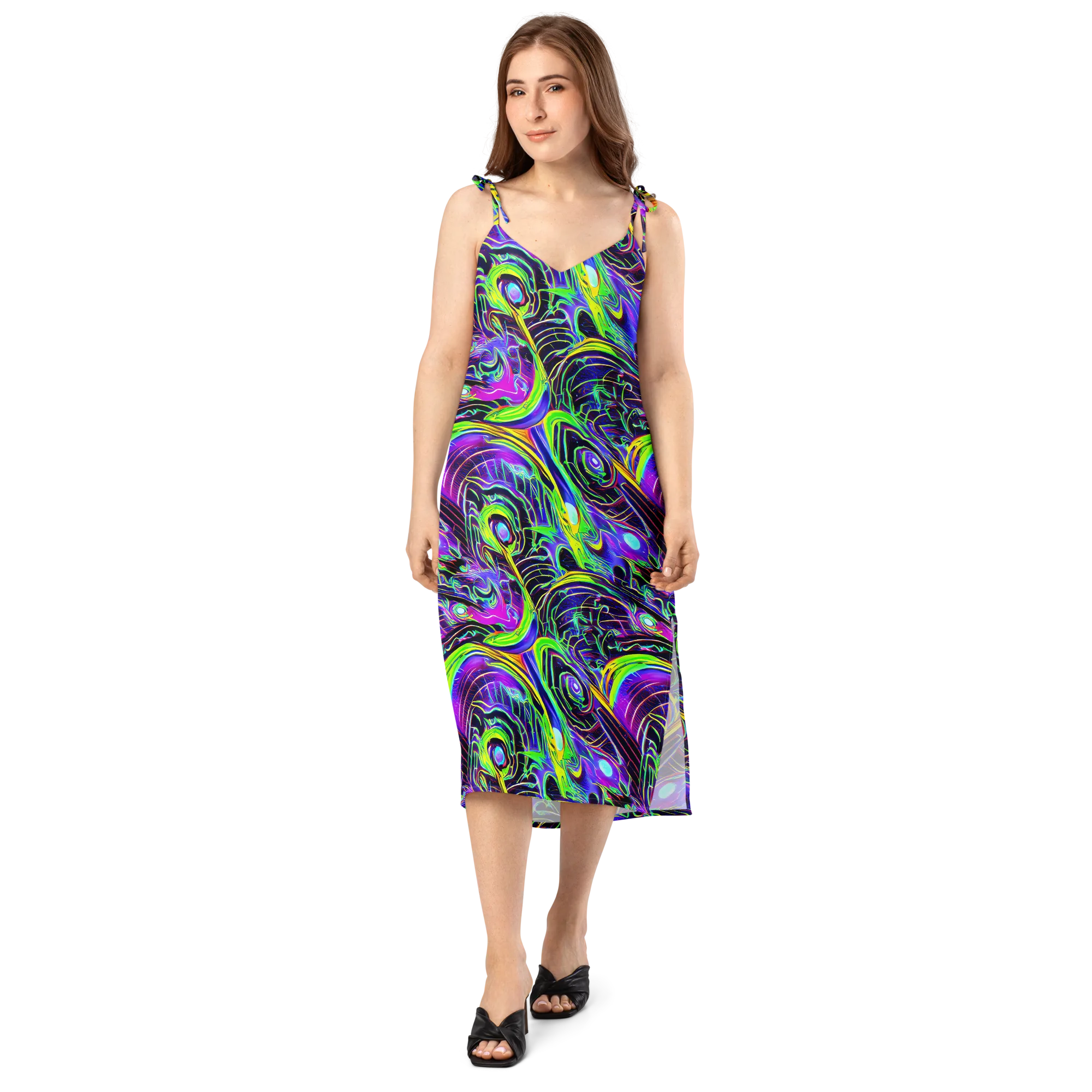 Circuit Bloom on Slip Dress — Front