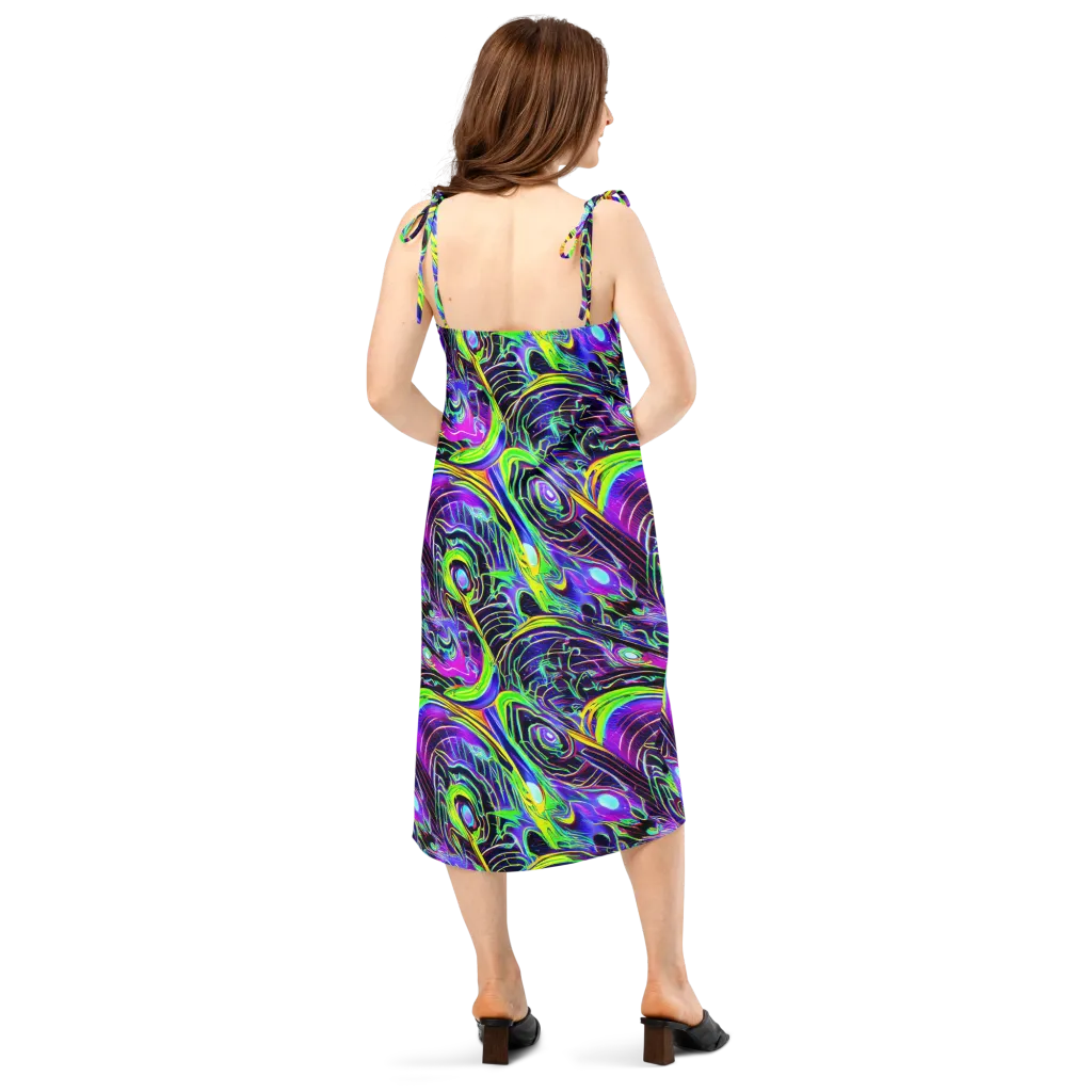 Circuit Bloom on Slip Dress — Back