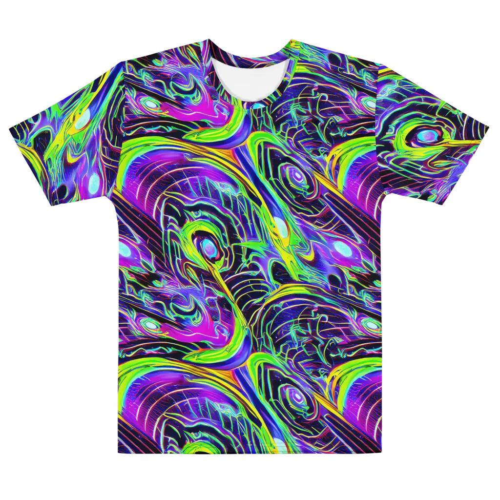 Circuit Bloom on Men's Cotton Crew Neck T-Shirt — Front