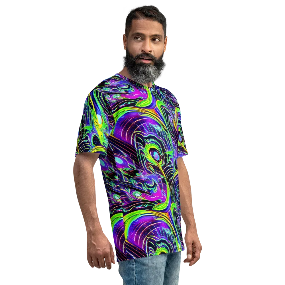 Circuit Bloom on Men's Crew Neck T-Shirt — Right