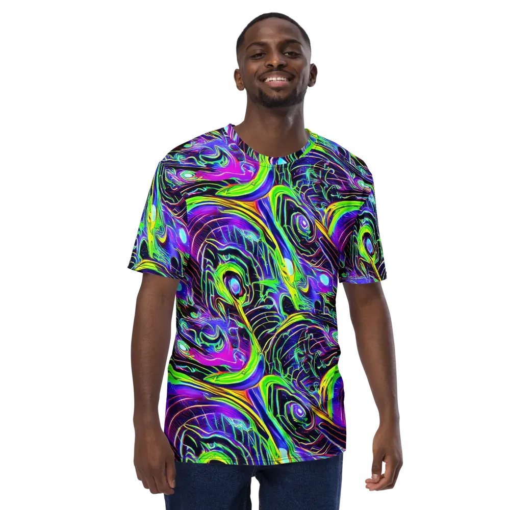 Circuit Bloom on Men's Crew Neck T-Shirt — Front