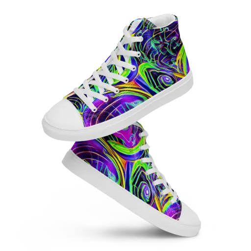Circuit Bloom on a Men's High Top Canvas Shoes