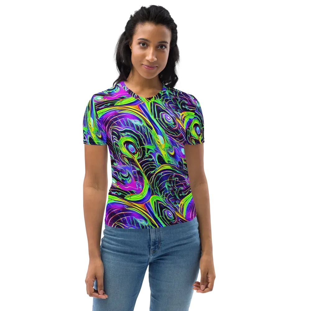 Circuit Bloom on Women's Crew Neck T-Shirt — Front