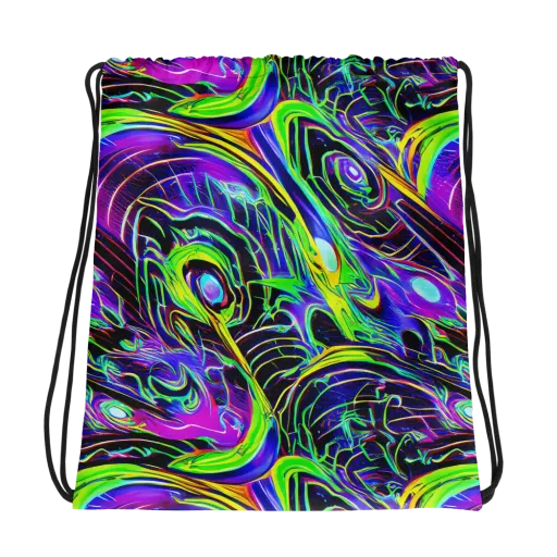 Circuit Bloom on a Drawstring Bag