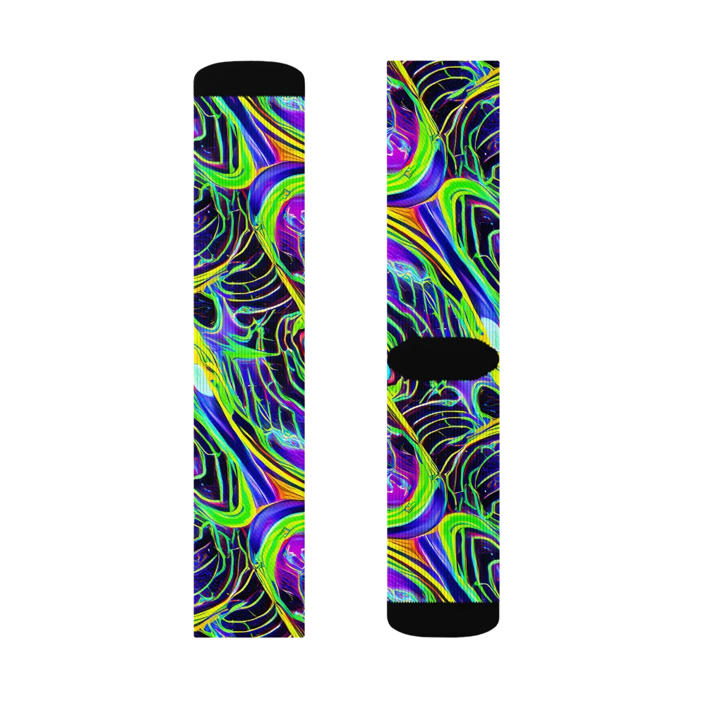 Circuit Bloom on Socks — Left Sock