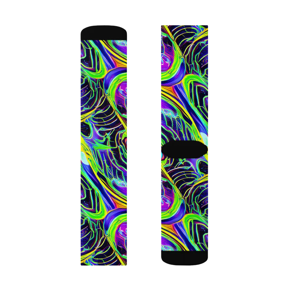 Circuit Bloom on Socks — Right Sock