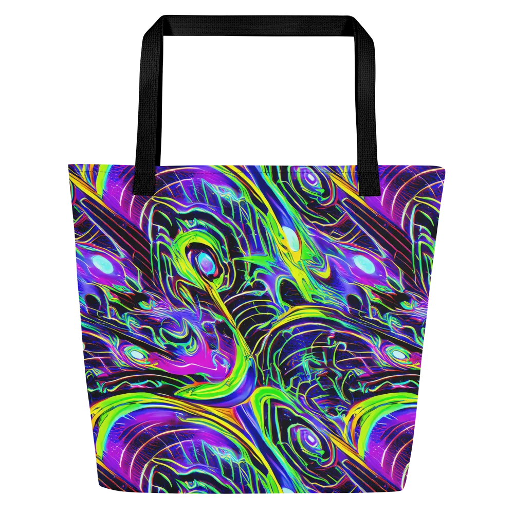 Circuit Bloom on Large Tote Bag W/ Pocket — Front