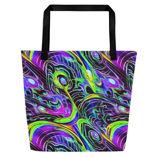 Circuit Bloom on a Large Tote Bag W/ Pocket