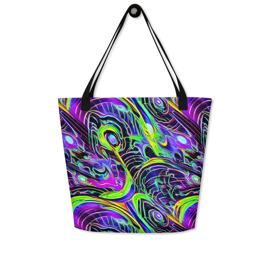 Circuit Bloom on Large Tote Bag W/ Pocket — Front