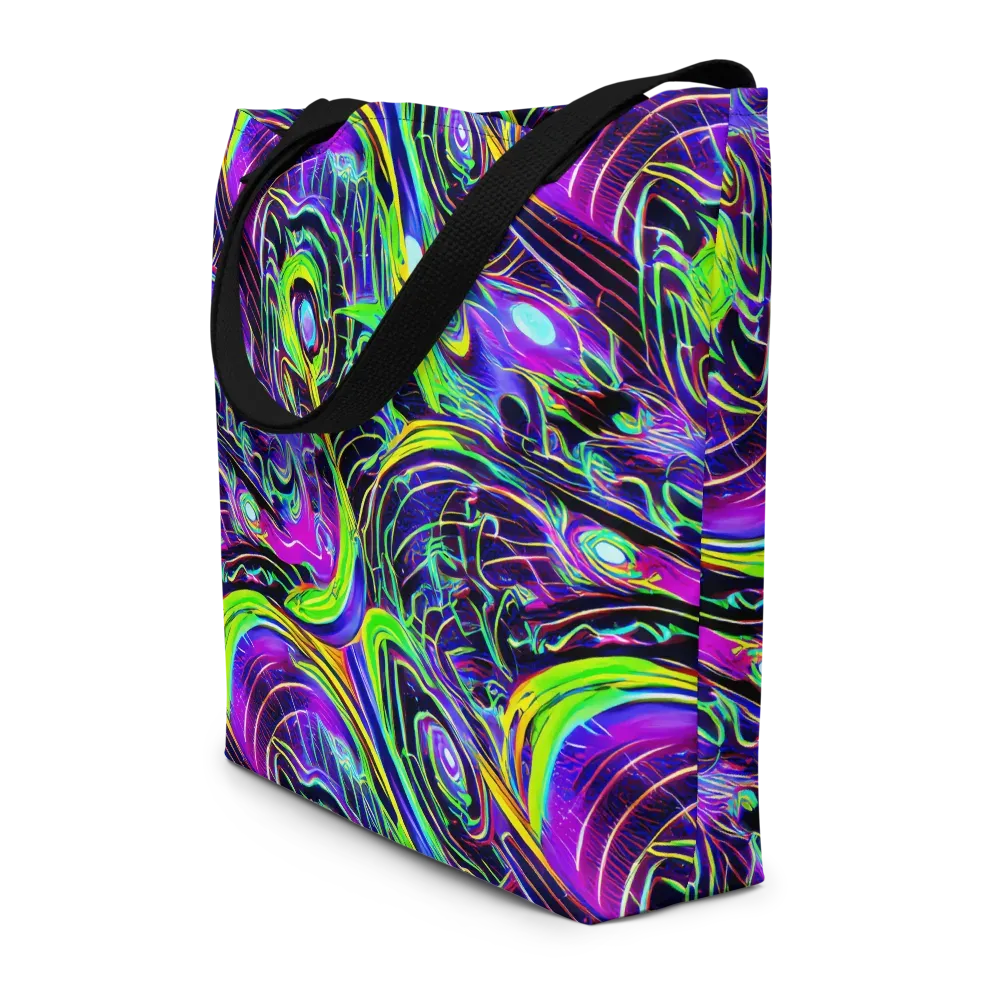Circuit Bloom on Large Tote Bag W/ Pocket — Front