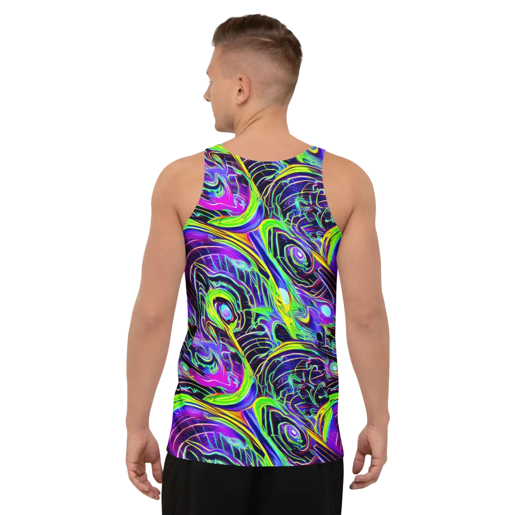 Circuit Bloom on Men's Tank Top — Back