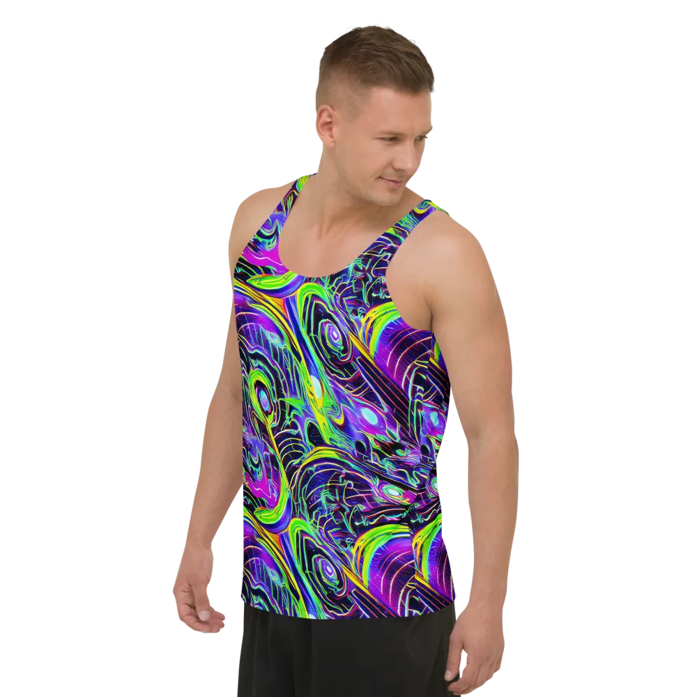 Circuit Bloom on Men's Tank Top — Left Front