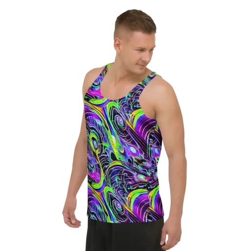 Circuit Bloom on a Men's Tank Top