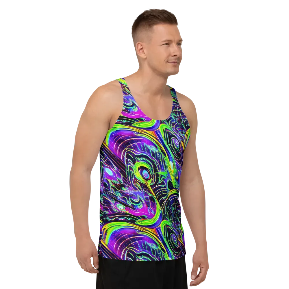 Circuit Bloom on Men's Tank Top — Right Front