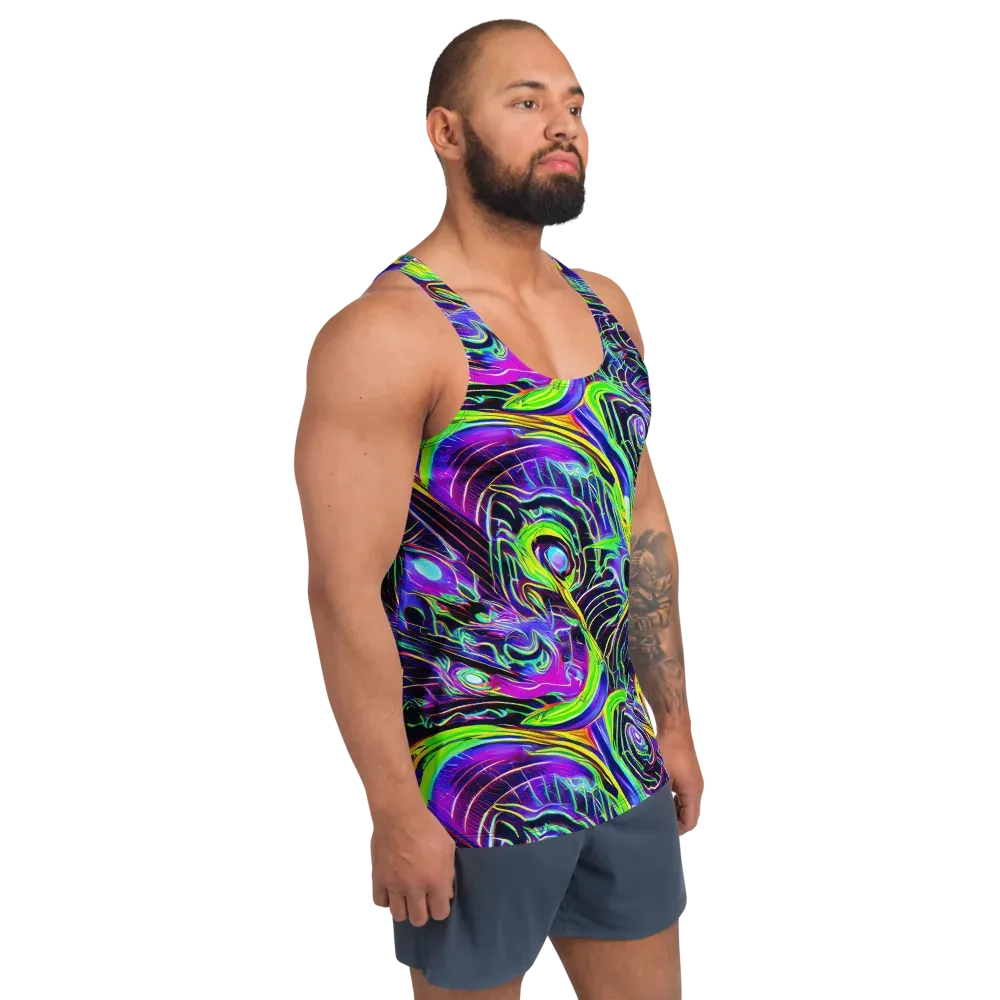 Circuit Bloom on Men's Tank Top — Right Front