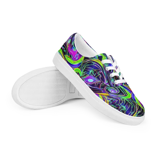 Circuit Bloom on a Men's Lace-Up Canvas Shoes