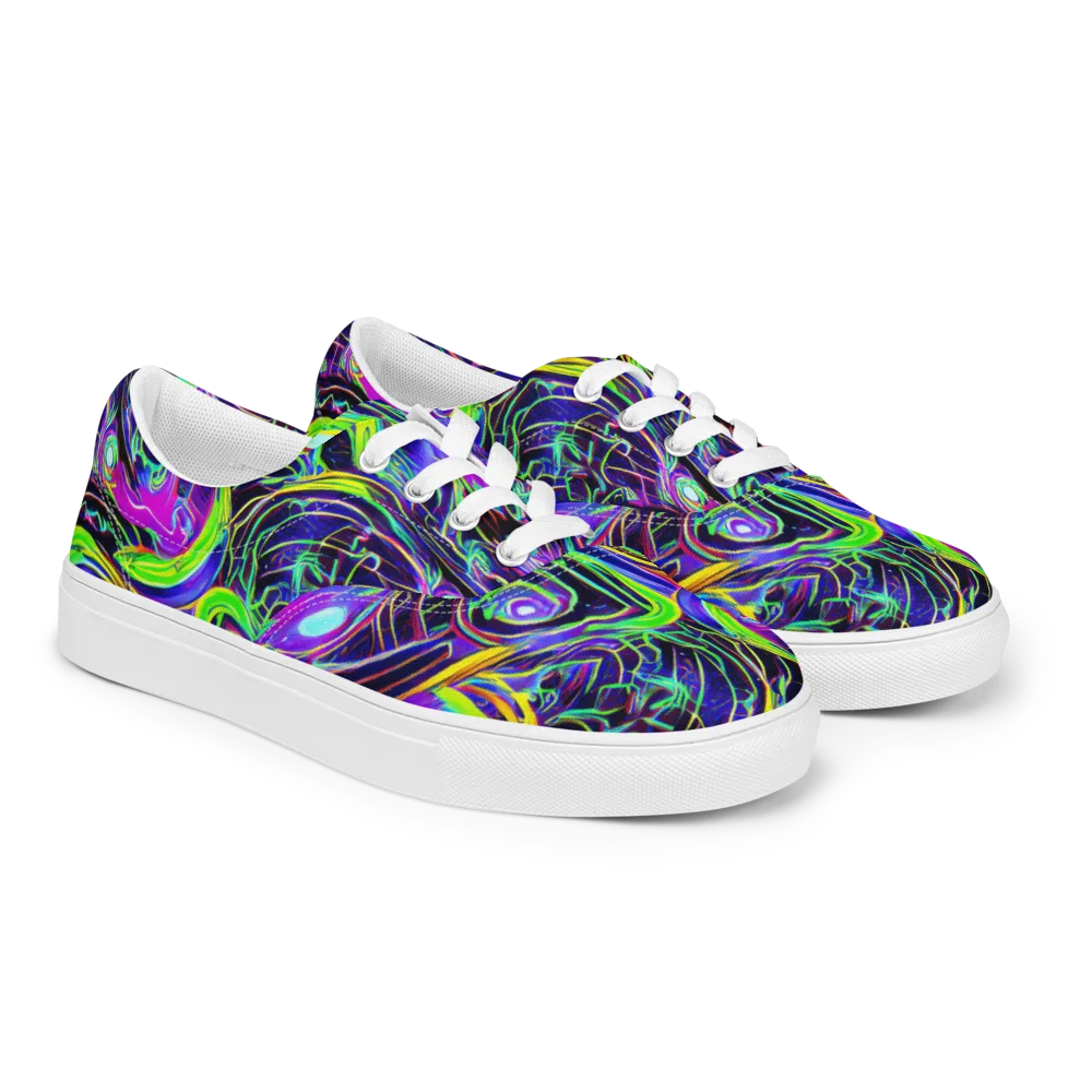 Circuit Bloom on Men's Lace-Up Canvas Shoes — Right Front