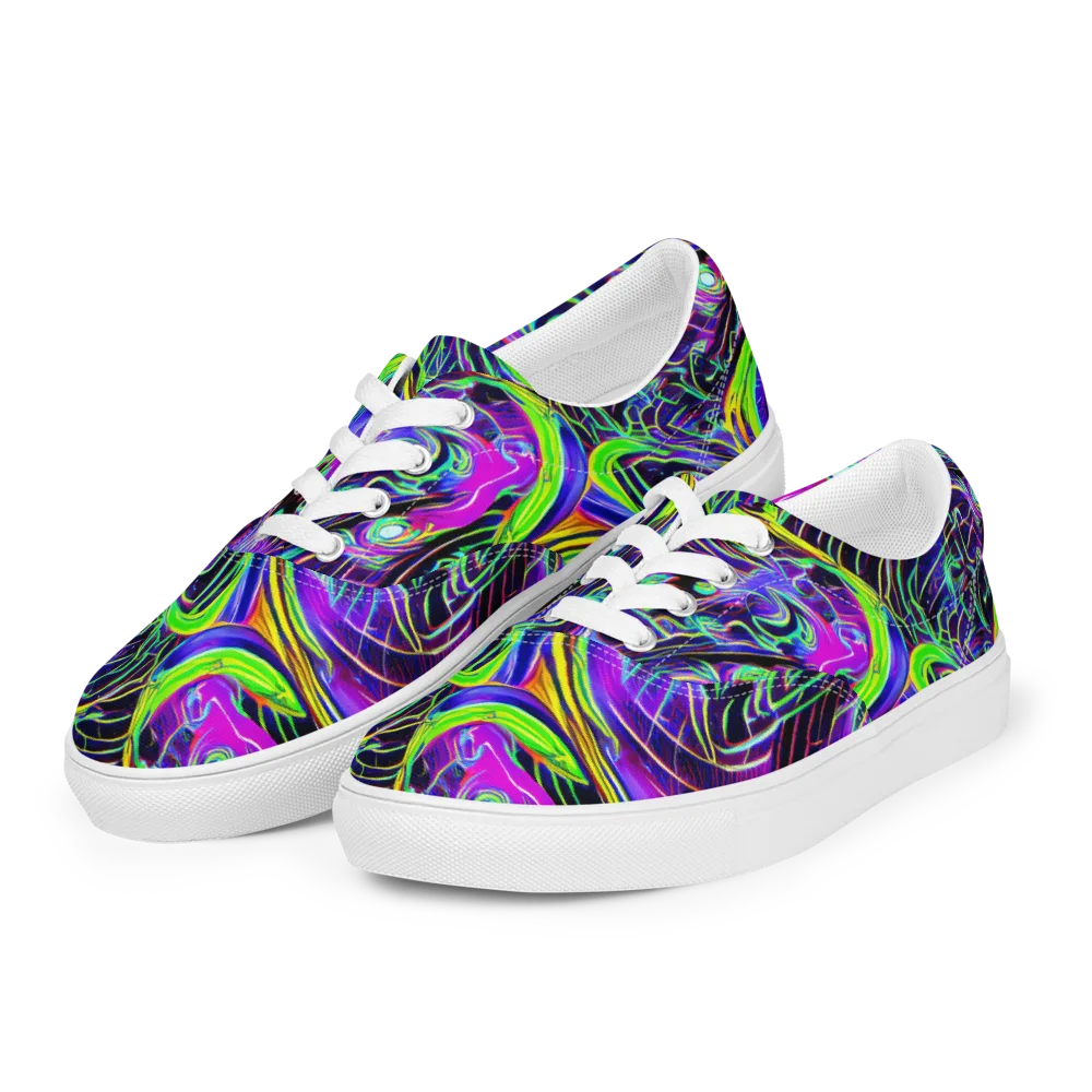 Circuit Bloom on Men's Lace-Up Canvas Shoes — Left Front