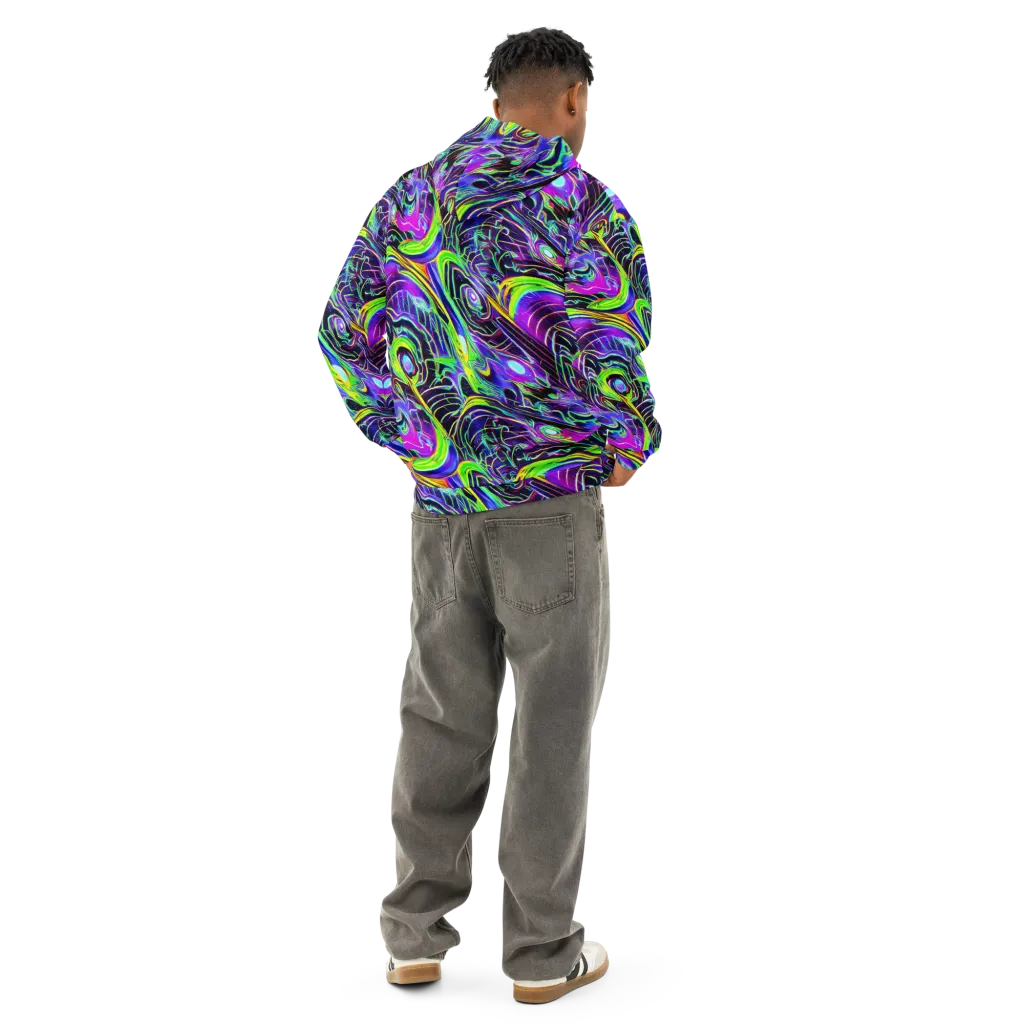 Circuit Bloom on Cotton Hoodie — Back