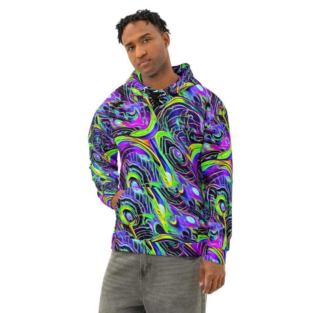 Circuit Bloom on Cotton Hoodie — Left Front