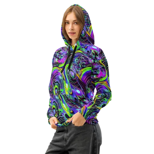 Circuit Bloom on a Cotton Hoodie