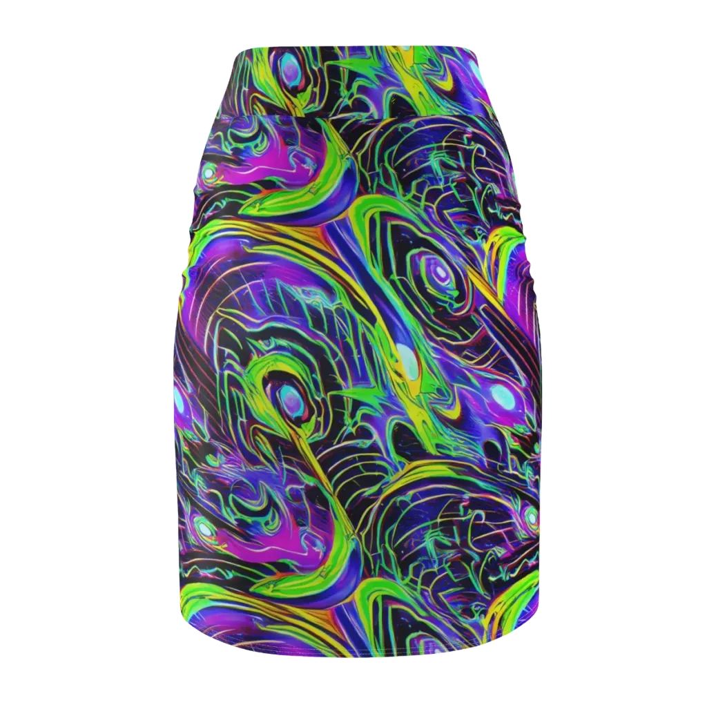 Circuit Bloom on Pencil Skirt — Back