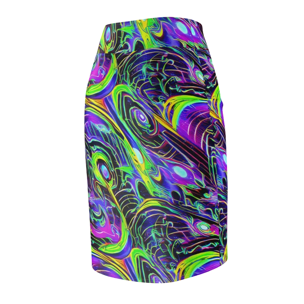 Circuit Bloom on Pencil Skirt — Back Side