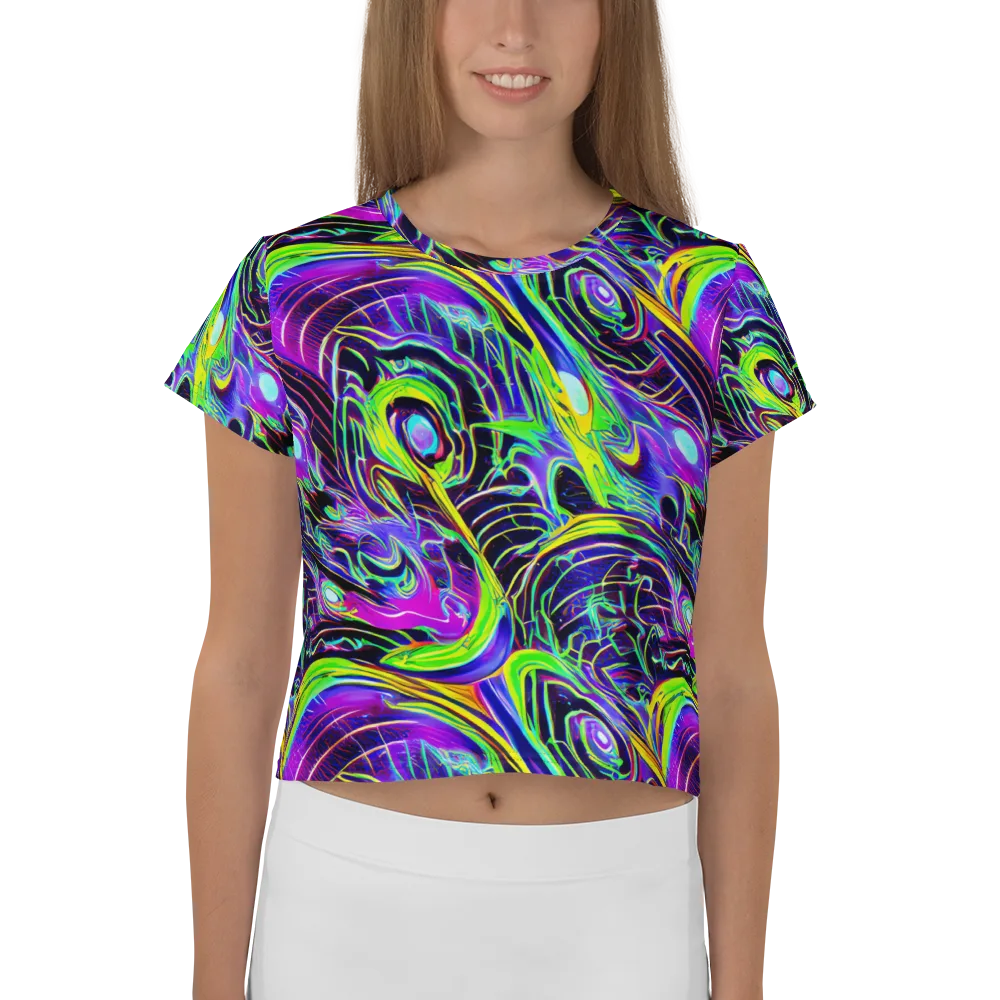 Circuit Bloom on Crop Tee — Front