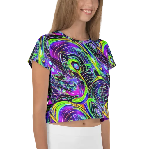 Circuit Bloom on a Crop Tee