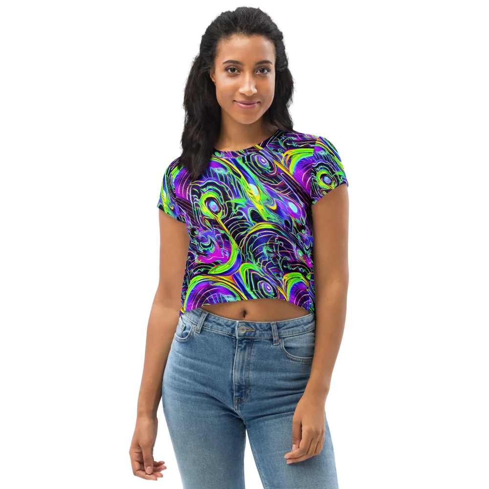 Circuit Bloom on Crop Tee — Front