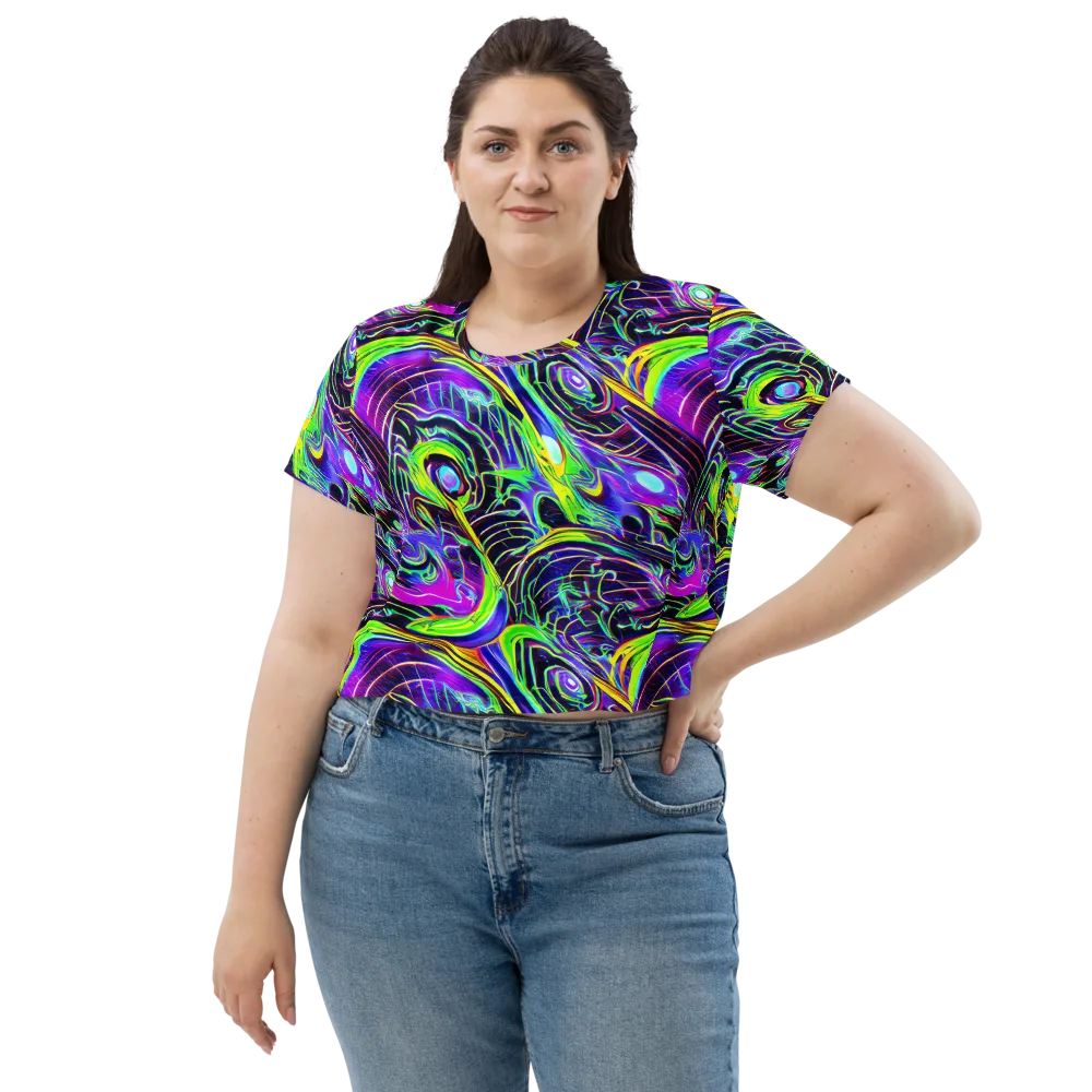 Circuit Bloom on Crop Tee — Front