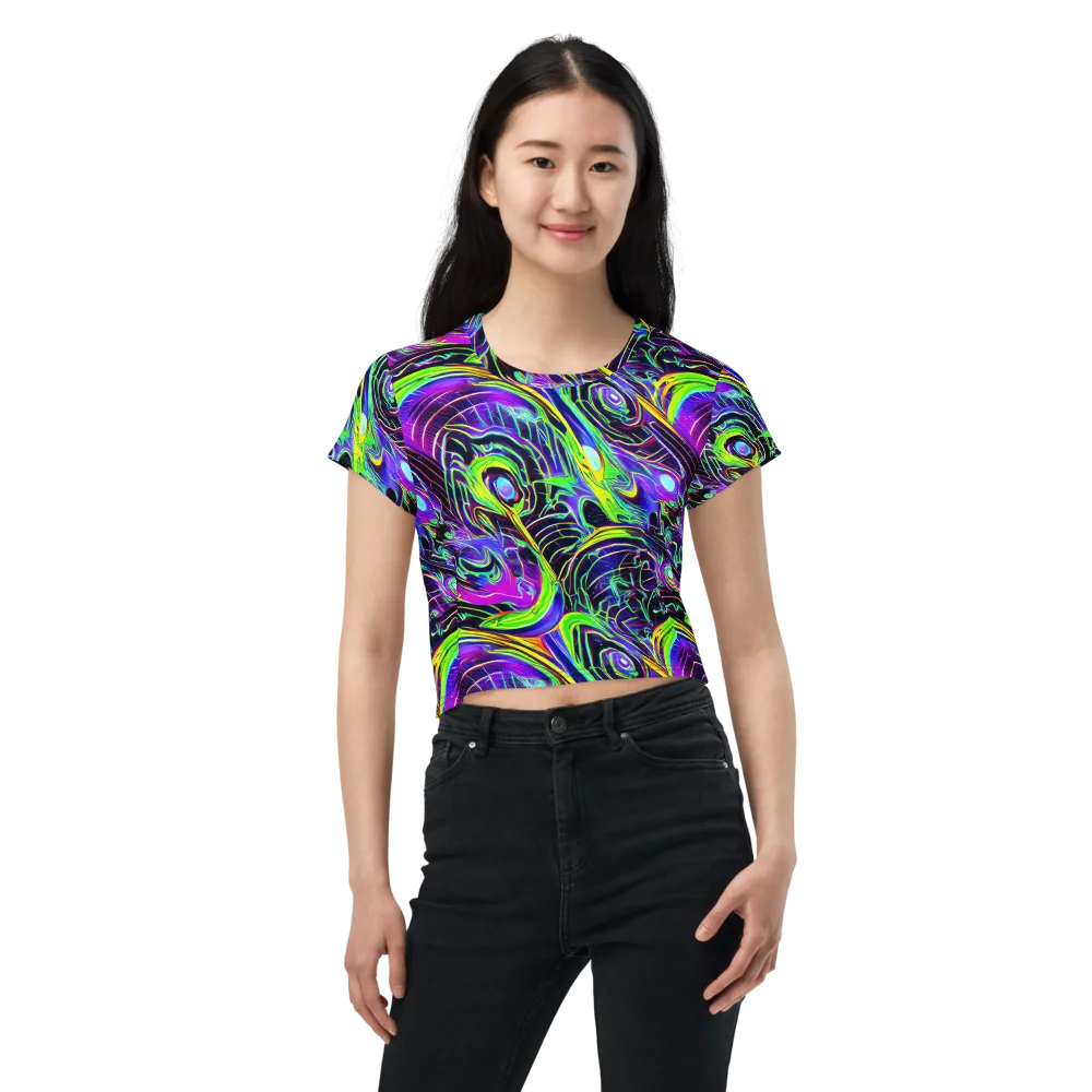 Circuit Bloom on Crop Tee — Front
