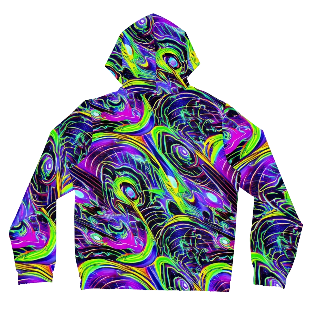 Circuit Bloom on Women's Full-Zip Hoodie — Back