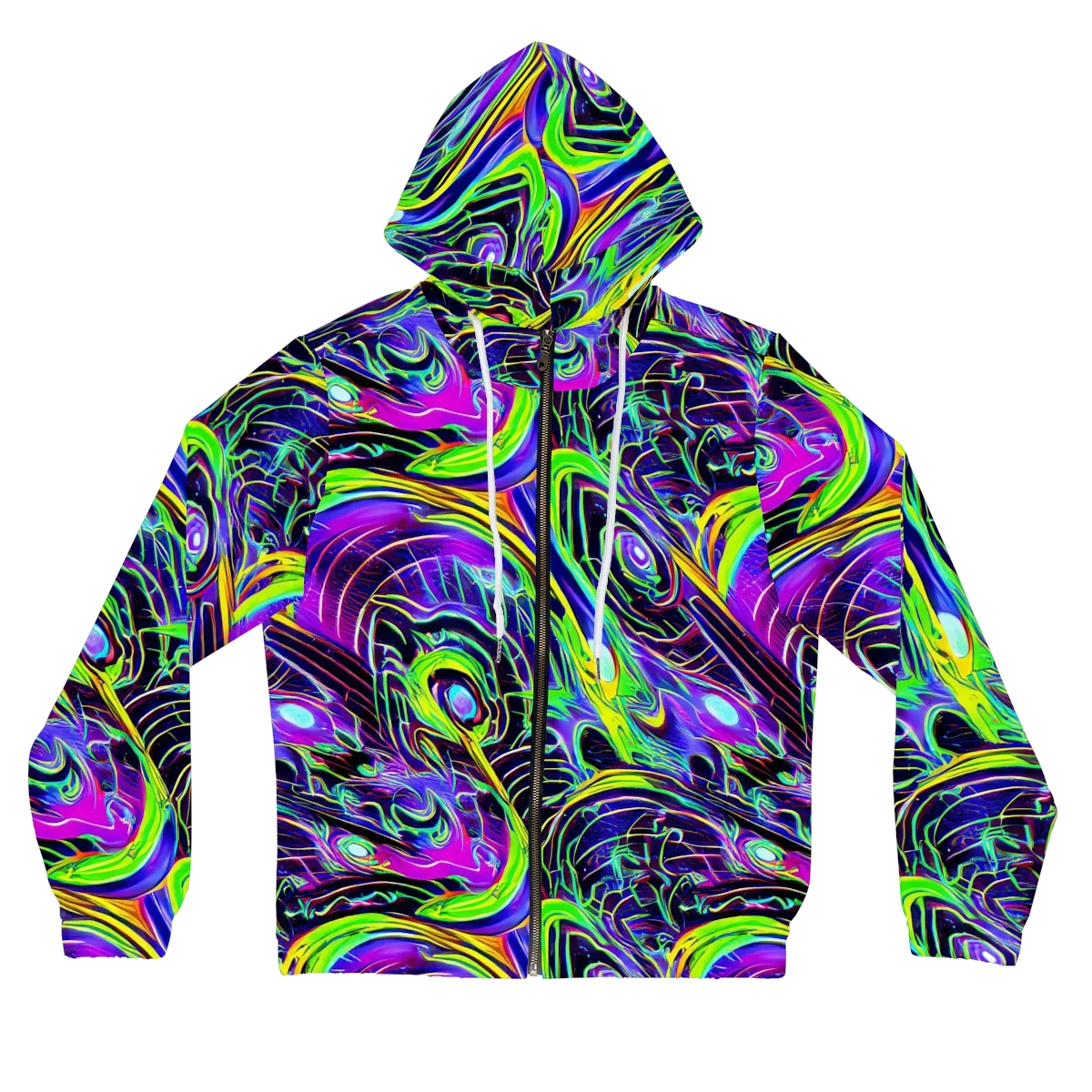 Circuit Bloom on Women's Full-Zip Hoodie — Front