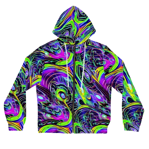 Circuit Bloom on a Women's Full-Zip Hoodie