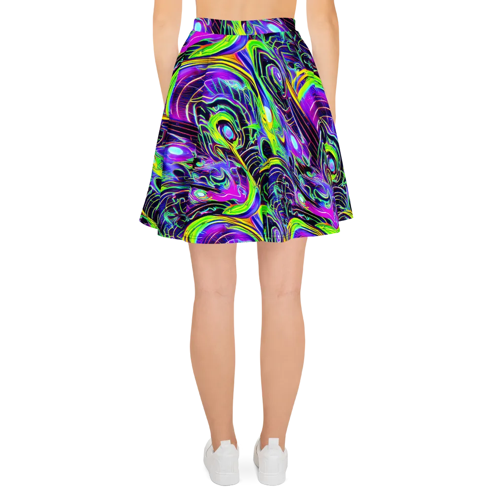 Circuit Bloom on Skater Skirt — Back