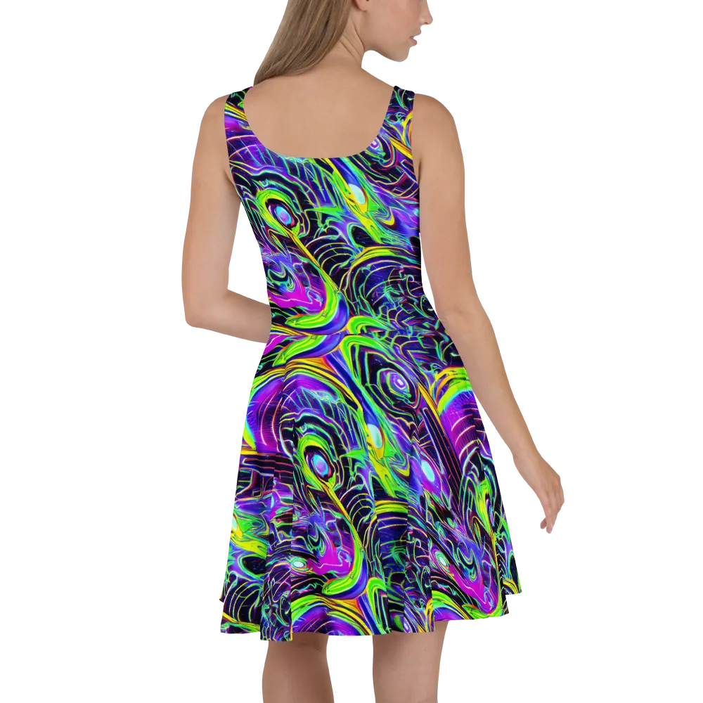Circuit Bloom on Skater Dress — Back