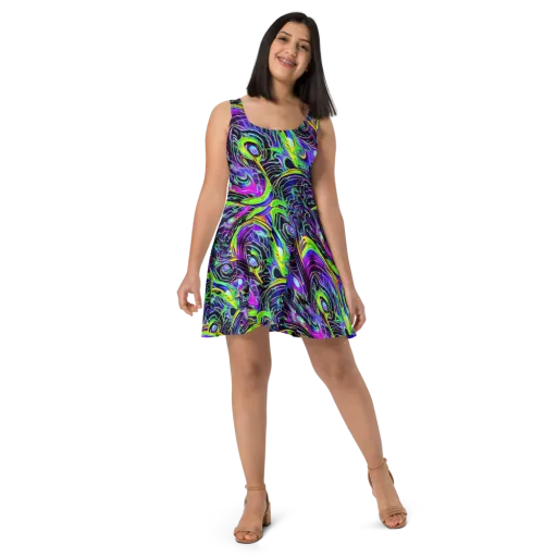 Circuit Bloom on a Skater Dress