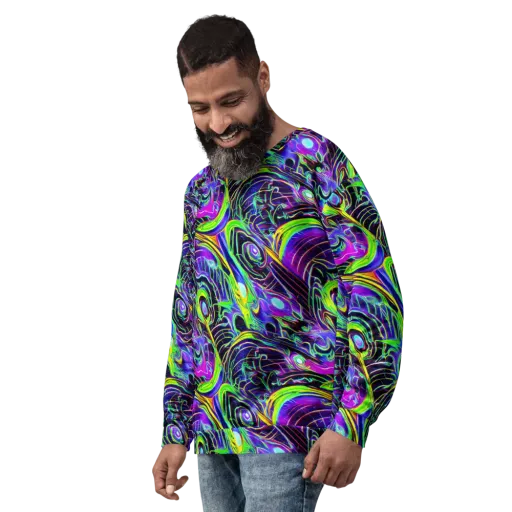 Circuit Bloom on a Sweatshirt