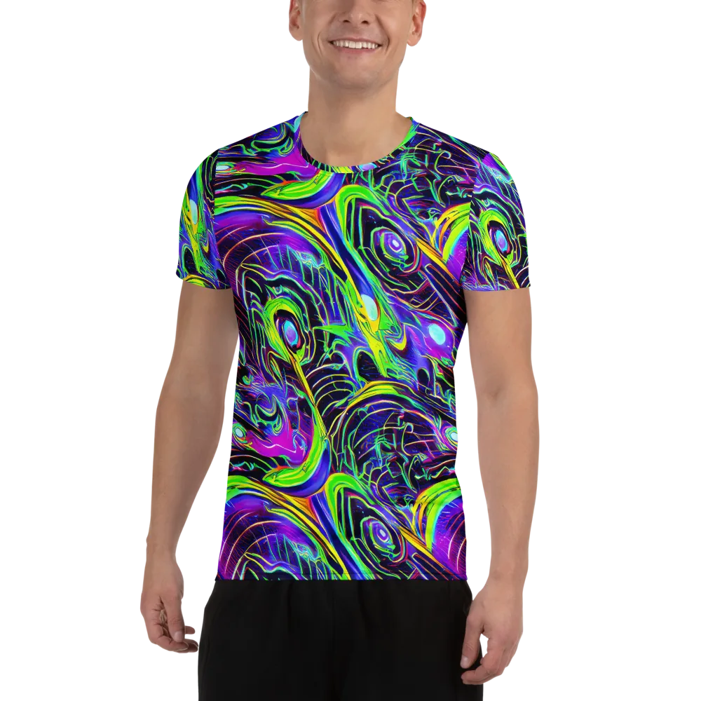 Circuit Bloom on Men's Athletic T-Shirt — Front