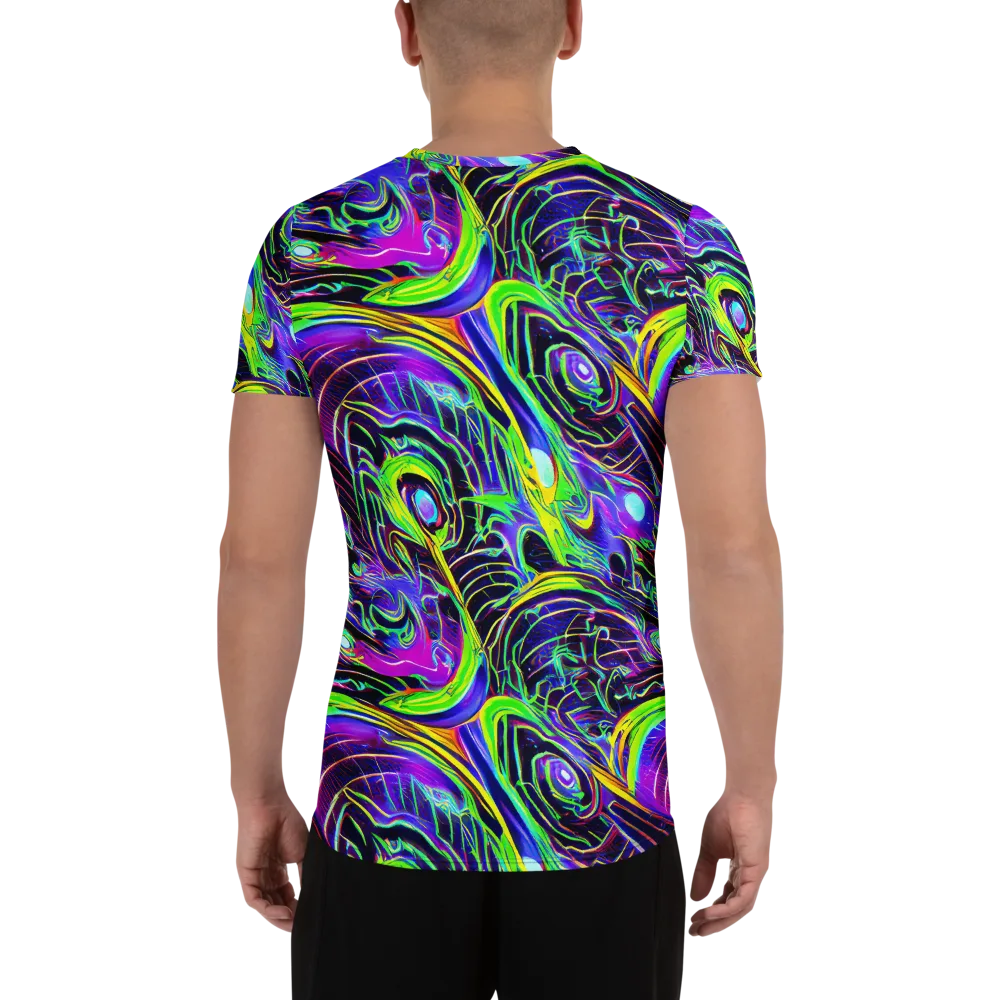 Circuit Bloom on Men's Athletic T-Shirt — Back