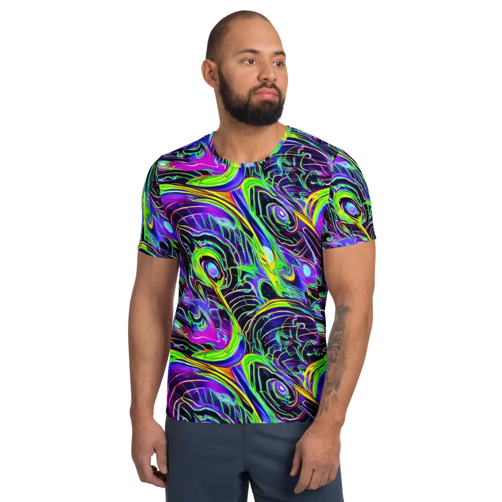 Circuit Bloom on Men's Athletic T-Shirt — Front