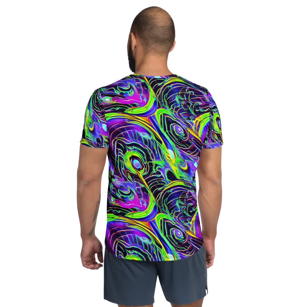 Circuit Bloom on Men's Athletic T-Shirt — Back