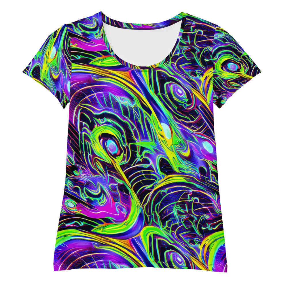 Circuit Bloom on Women's Athletic T-Shirt — Front