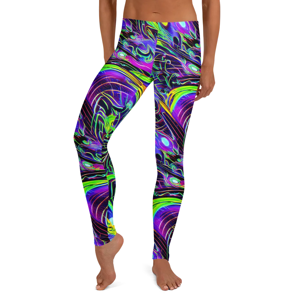 Circuit Bloom on Leggings — Front