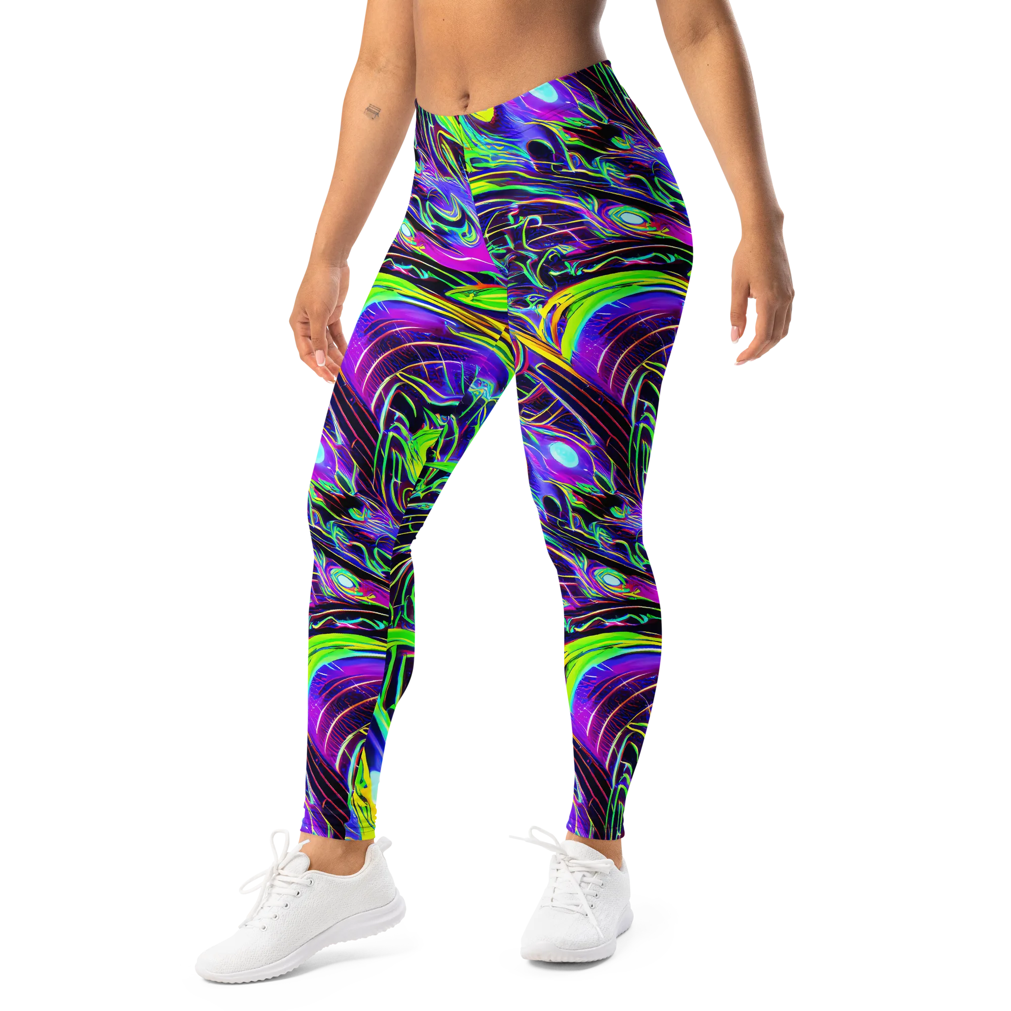 Circuit Bloom on Leggings — Left Front