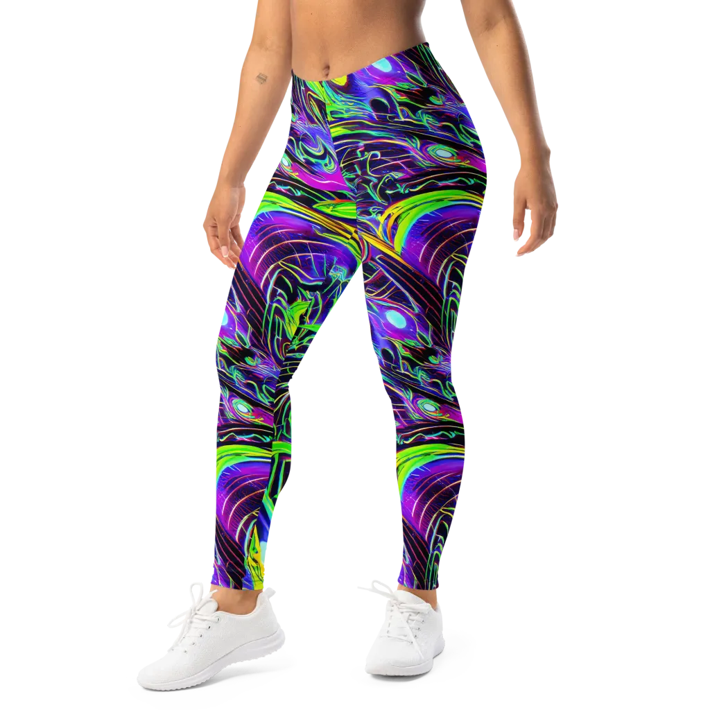 Circuit Bloom on Leggings — Left Front