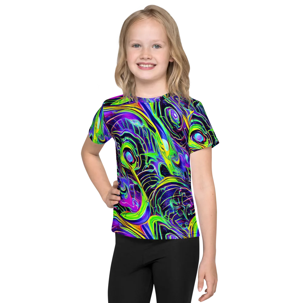 Circuit Bloom on Kids Crew Neck T-Shirt — Front